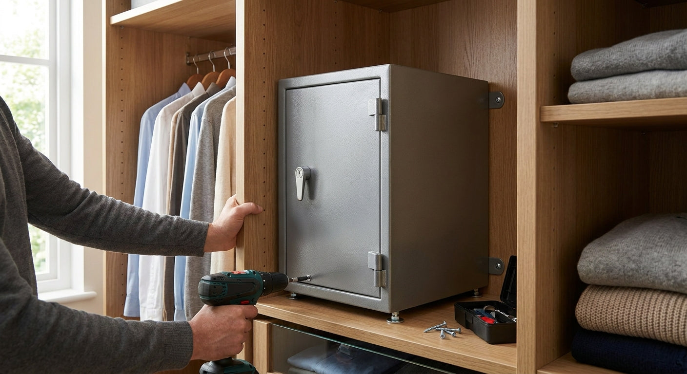 How to secure a safe in a wardrobe or closet