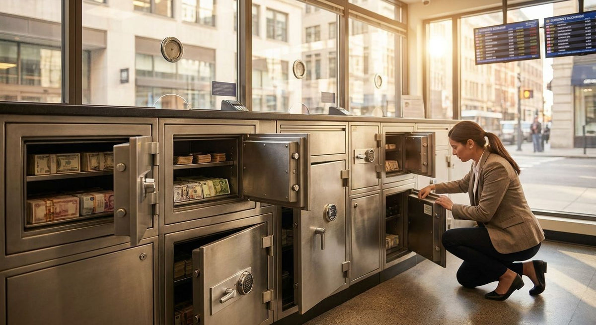 Safes for currency exchange and bureau de change