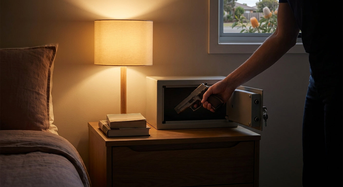 How to store a handgun safely in a bedroom