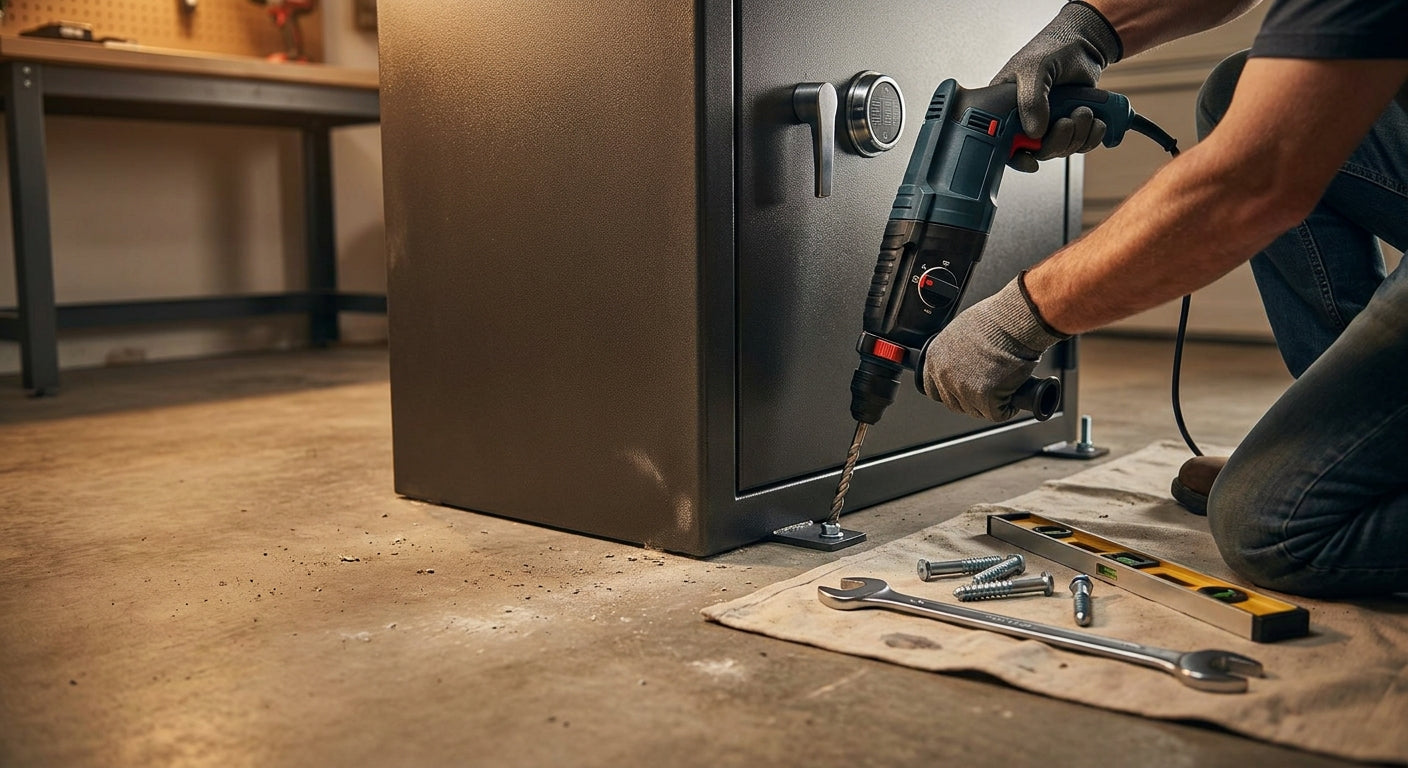 How to anchor a gun safe to the floor