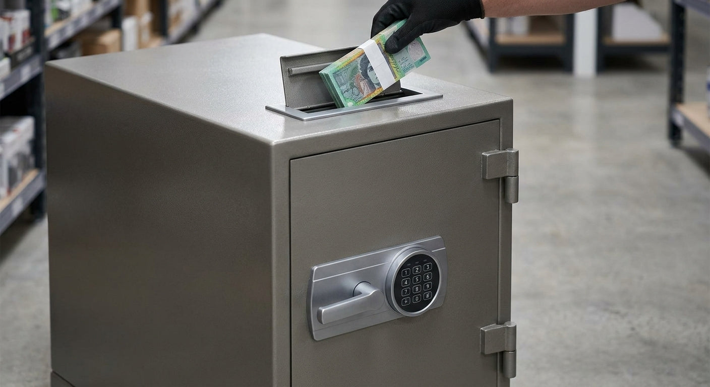 Deposit chute safes for high-volume cash drops