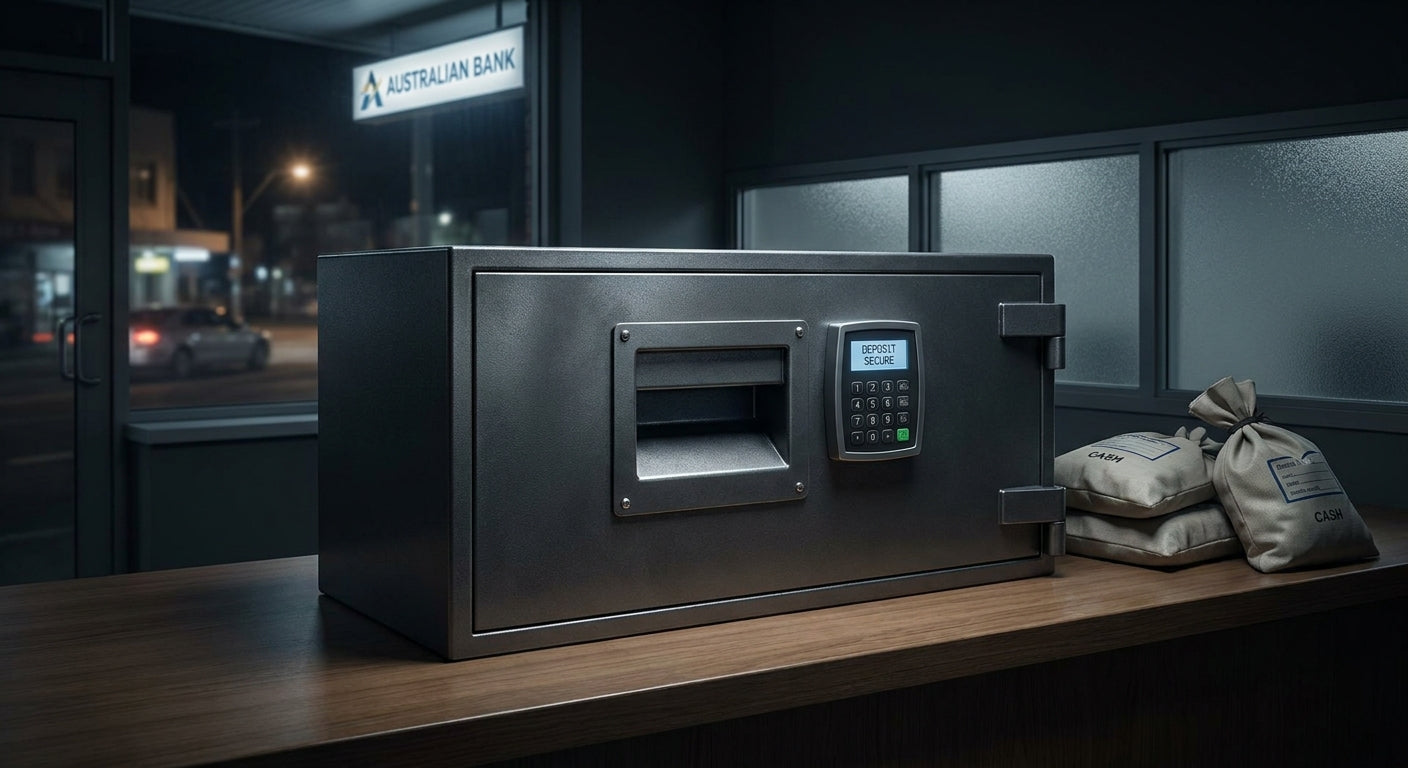 Drop safes for overnight cash deposits