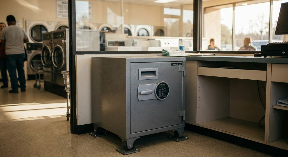 Safes for laundromats and self-service businesses