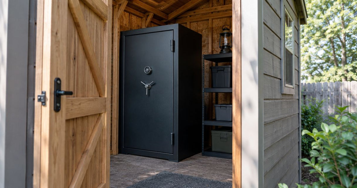 Can I store my gun safe in a shed instead of the house?