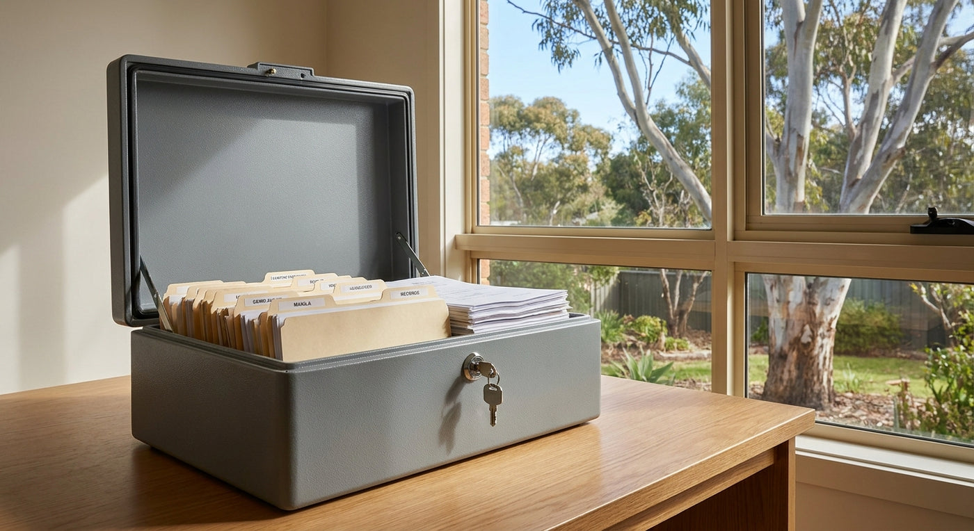 Fireproof document boxes for paper records