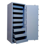 Secuguard SD4EKO drug safe open with eight adjustable pull-out drawers